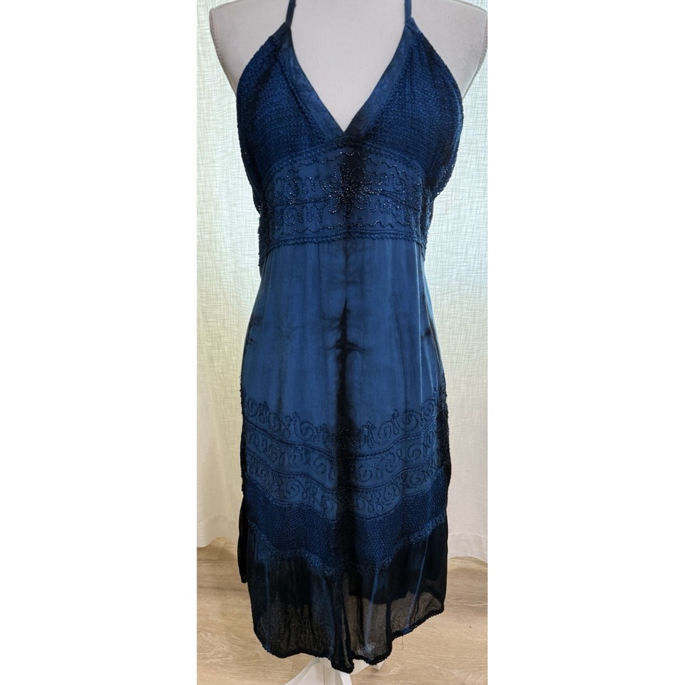 Fashion Terminal Dress Halter Smocked Boho Fairy Festival Embroidered‎ Beachy SM